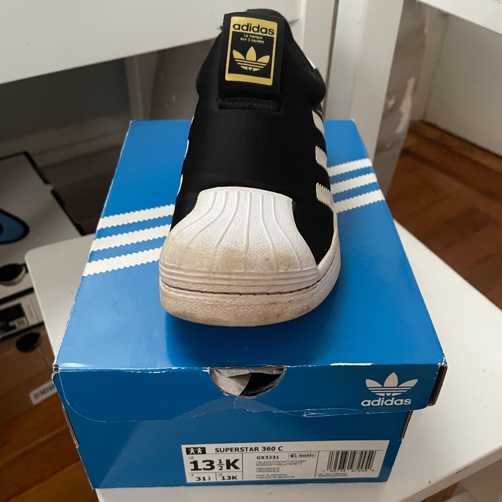 Adidas Kids Superstar 360 Black and White Sneakers